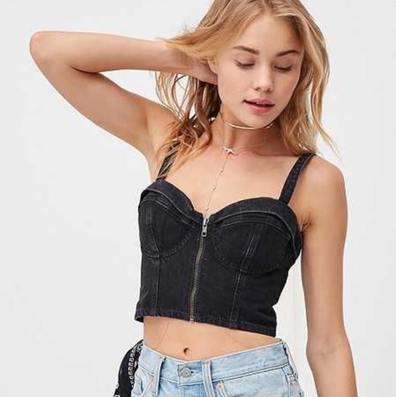 Guess - Black Denim Bustier (S) - Picture 2 of 5